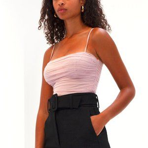 Aritzia Luxurious Pink Ruched Bodysuit